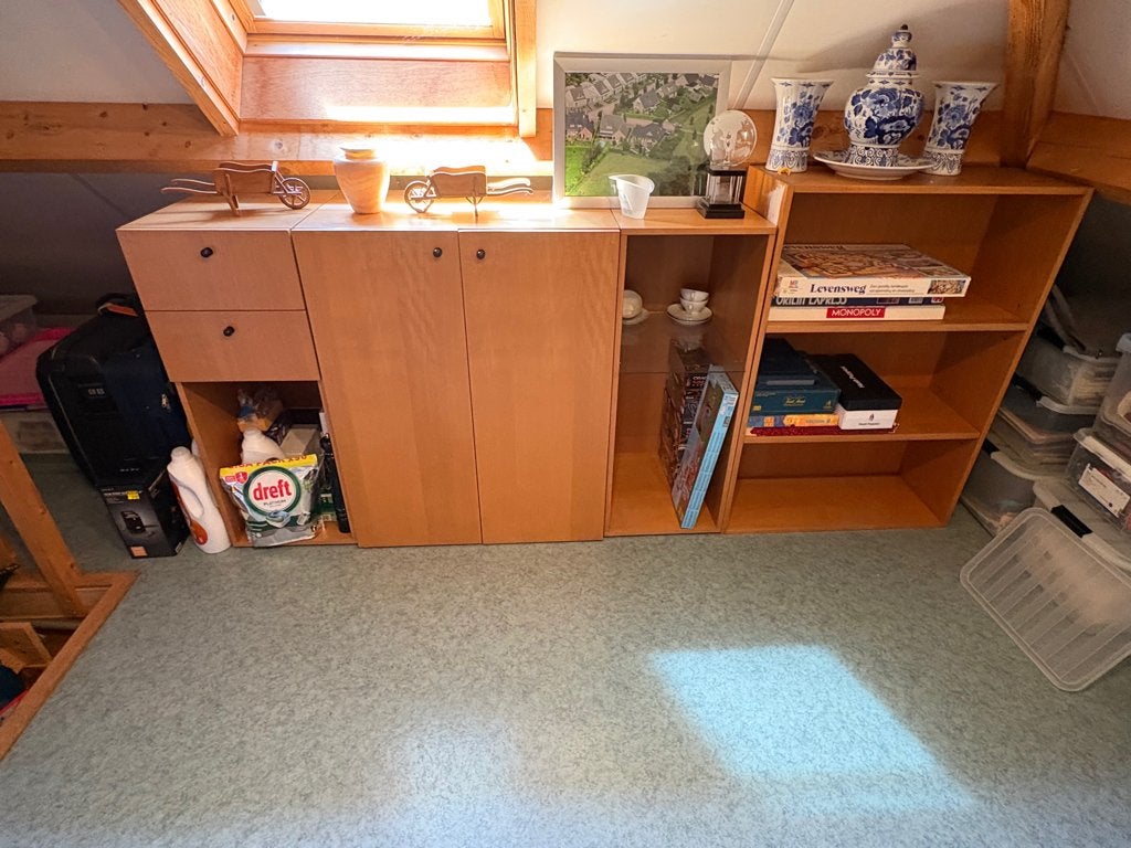 Wandmeubel 5 delen hout/MDF: bijna voor nop!, Ophalen, Gebruikt, Met deur(en), Minder dan 100 cm
