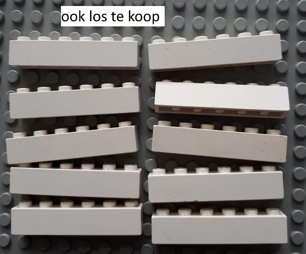 3009 (8) white ca 10x Brick 1 x 6, Ophalen of Verzenden, Gebruikt