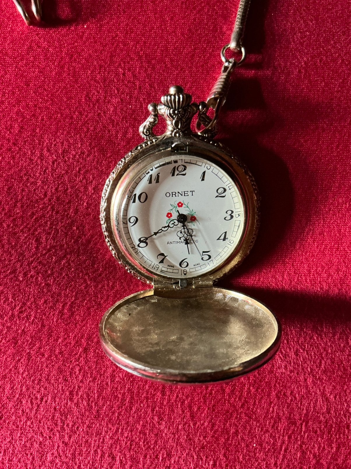 Vintage Zakhorloge met Jachtscène ❤️ Eend en Hond, Overige merken, Staal, Ophalen of Verzenden, Nvt