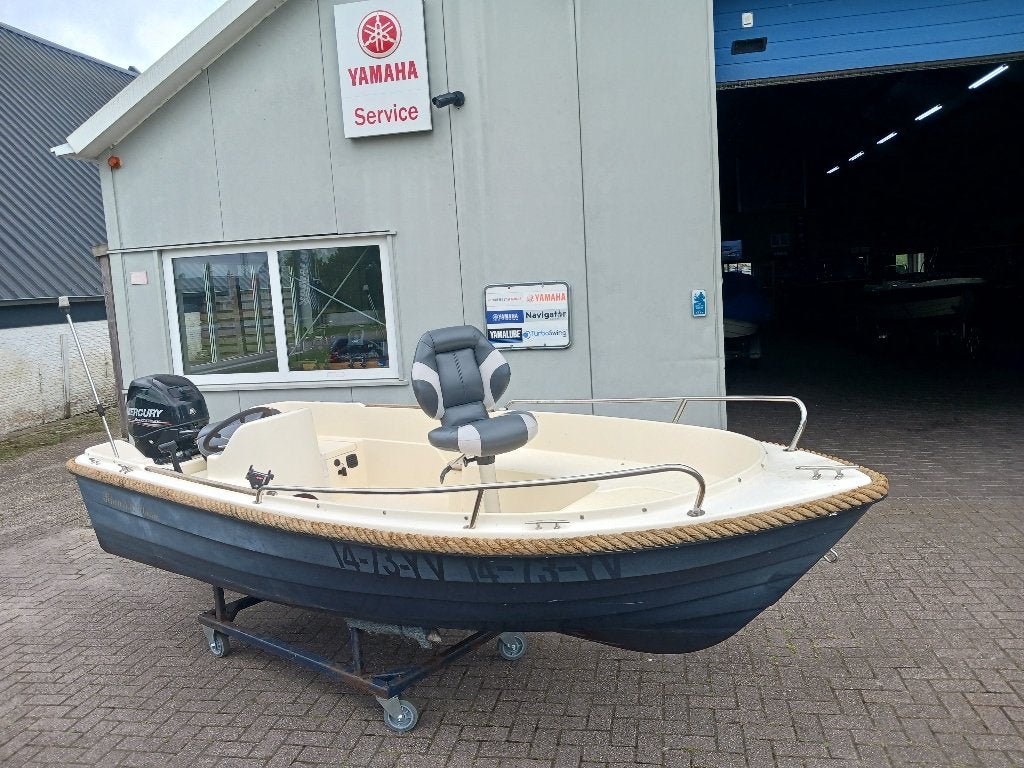 rhea classic 430 console bootje inclusief 25 pk mercury, Ophalen, Gebruikt, 99 m, 99 m