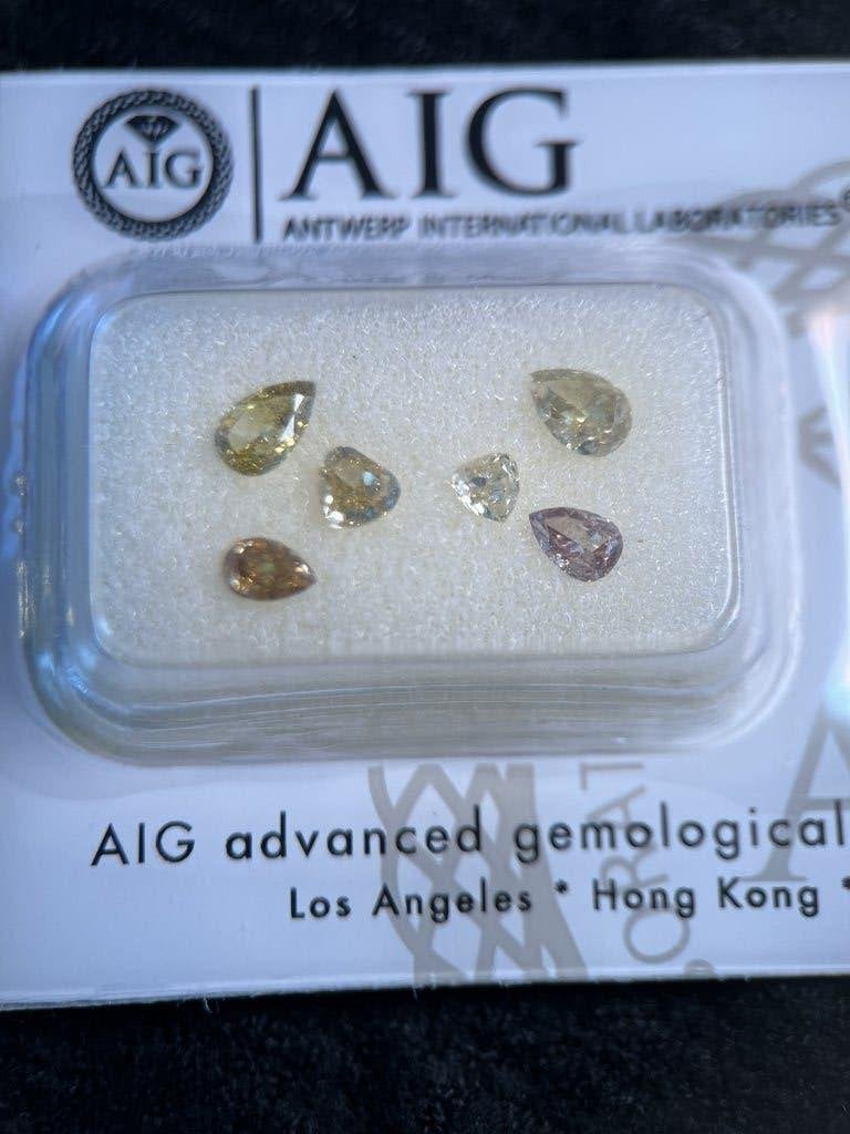 6 pear-cut diamanten 1,04ct very good (255), Sieraden, Tassen en Uiterlijk, Edelstenen, Ophalen of Verzenden, Zo goed als nieuw