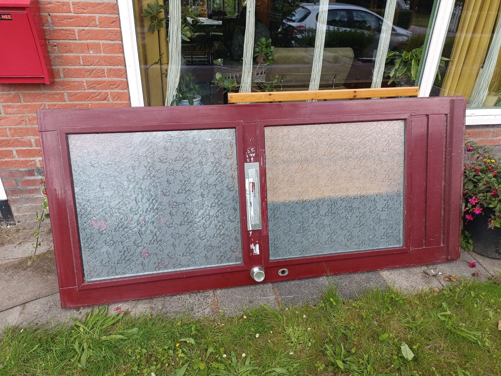 Voordeur dubbelglas, Gebruikt, Deurkozijn, 150 tot 225 cm, Hout