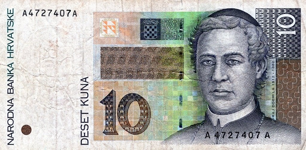 Bankbiljet:  Kroatie, 10 Kuna, 1995, Postzegels en Munten, Bankbiljetten | Europa | Niet-Eurobiljetten, Verzenden, Overige landen