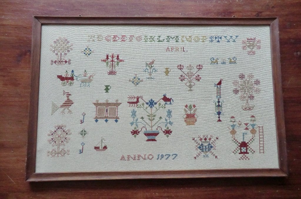 borduurwerk / geborduurd schilderij - anno 1977, Ophalen