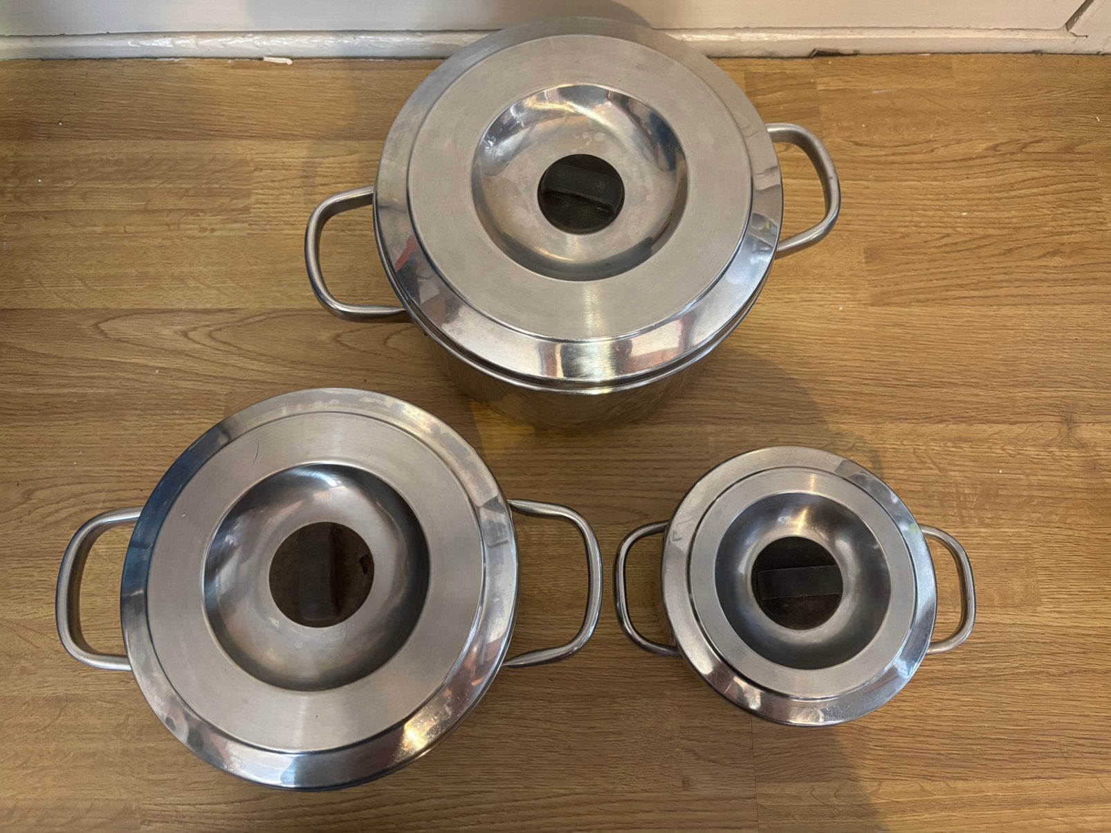 3 delige pannenset van Sola elite kookpannen, Overige materialen, Gebruikt, Pannenset, Ophalen of Verzenden