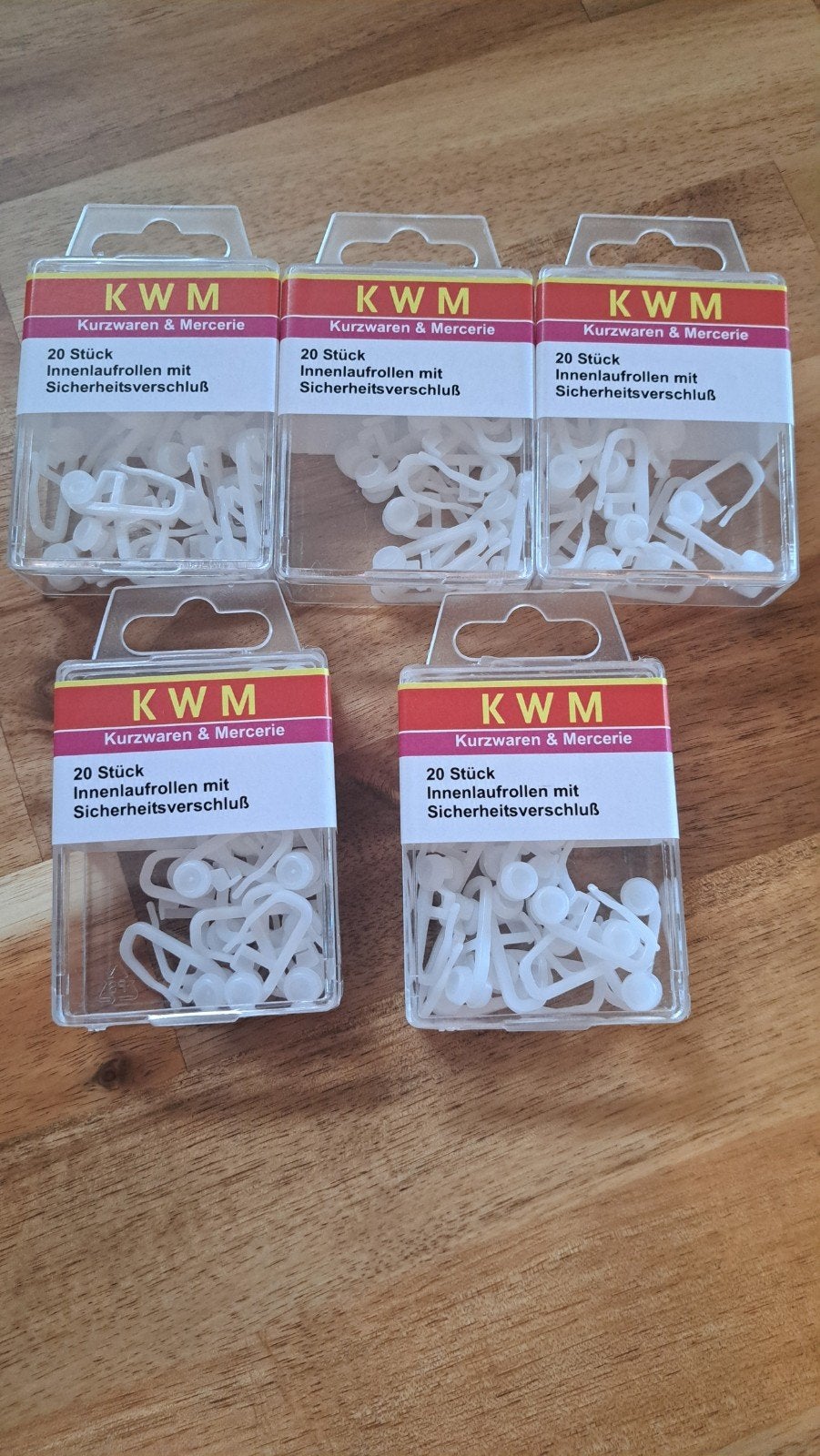 Gordijnhaken / Innenlaufrollen met veiligheidssluiting, Minder dan 50 cm, Wit, Nieuw, Ophalen of Verzenden