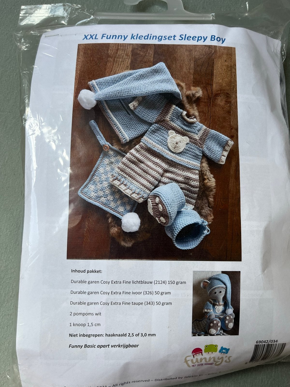 XXL Funny kledingset Sleepy Boy haakpakket, Ophalen of Verzenden, Nieuw, Haken, Wol of Garen