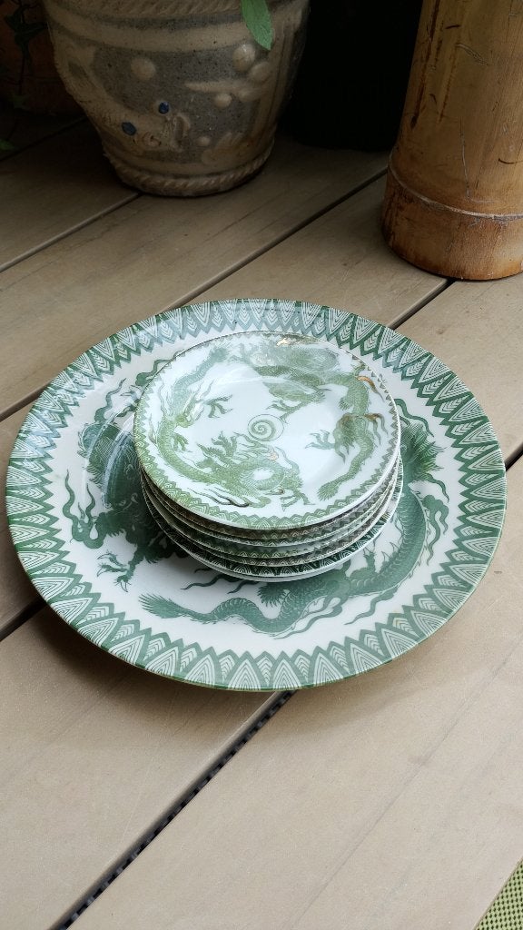 Porseleinen Japanse Green Dragon borden Dai Nippon porselei, Ophalen of Verzenden