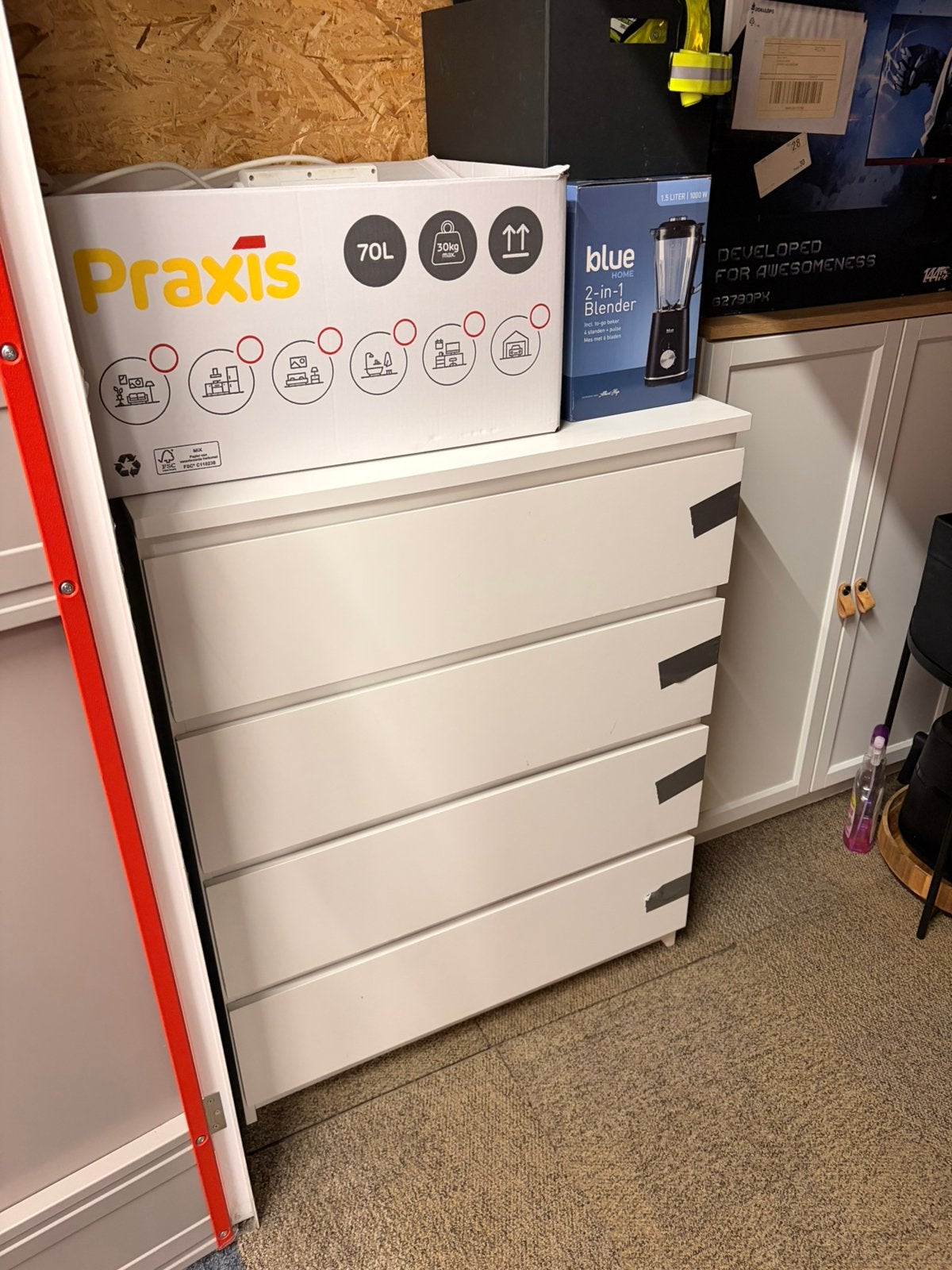 Ikea Malm (4 lades wit), Huis en Inrichting, Ophalen, Gebruikt