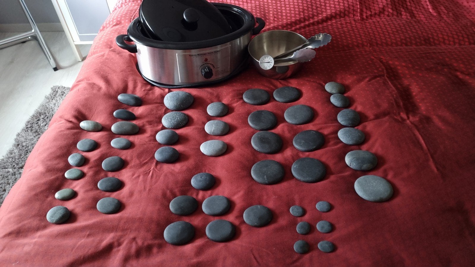 Hotestone massage set, Ophalen, Zo goed als nieuw, Hotstone