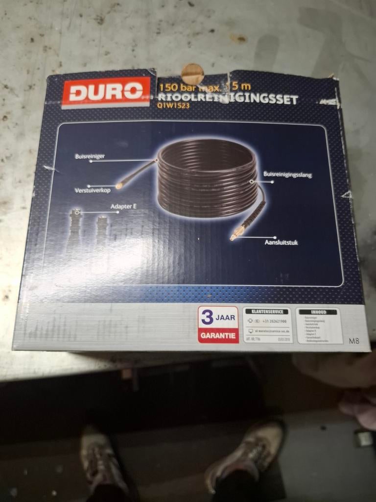 Duro Riolreinigingsset 150 bar max. 5 m Q1W1523, Ophalen of Verzenden, Nieuw, Overige typen