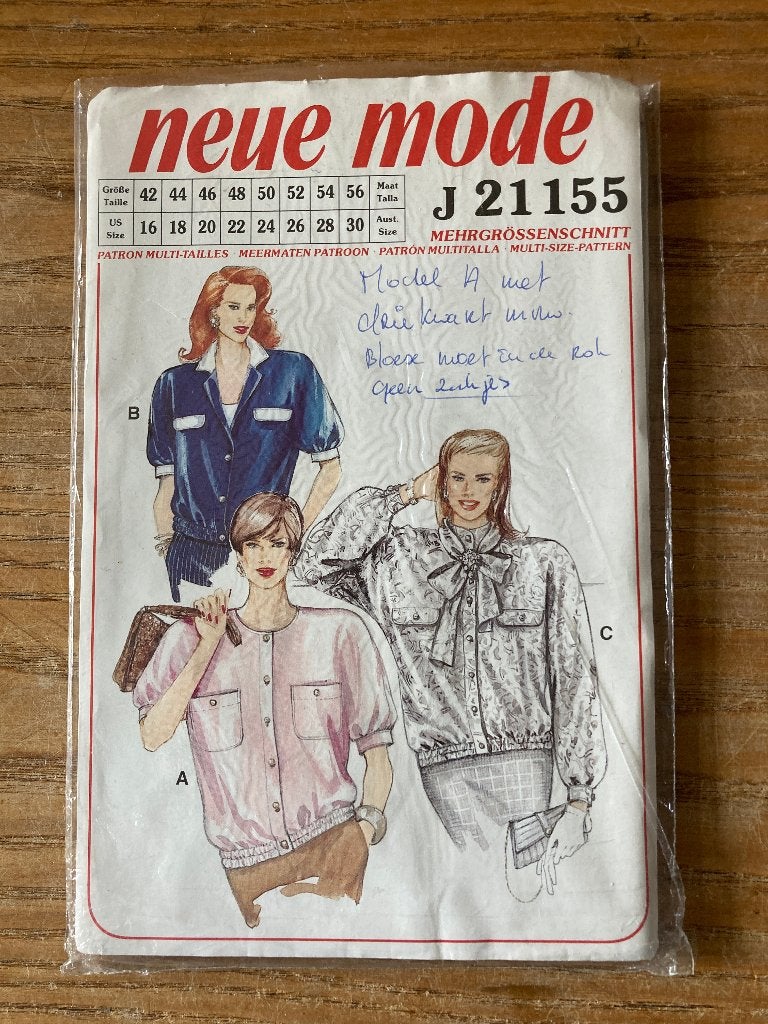 Neue Mode naaipatroon kledingpatroon blouse (maat 42-56), Hobby en Vrije tijd, Kledingpatronen, Overige merken, Overige typen