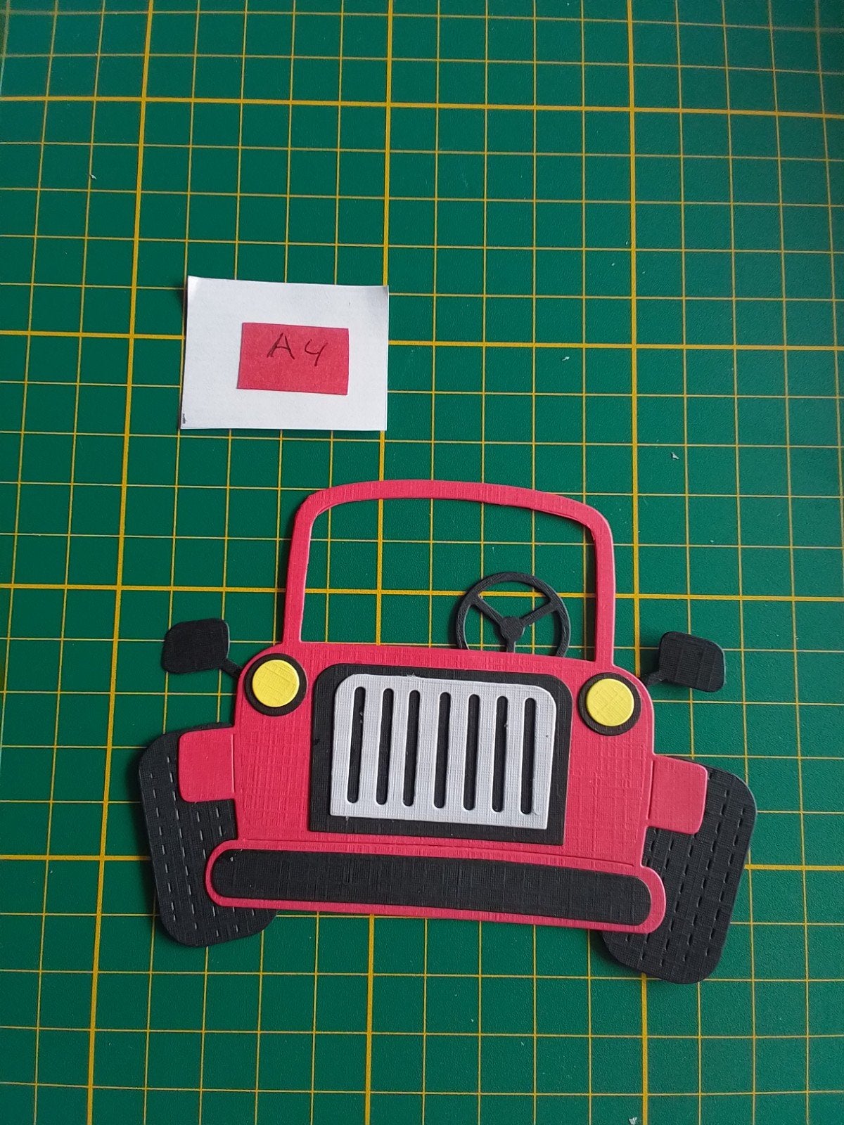 A4 Stansjes rode jeep, Hobby en Vrije tijd, Ophalen of Verzenden, Nieuw, Overige thema's, Overige typen