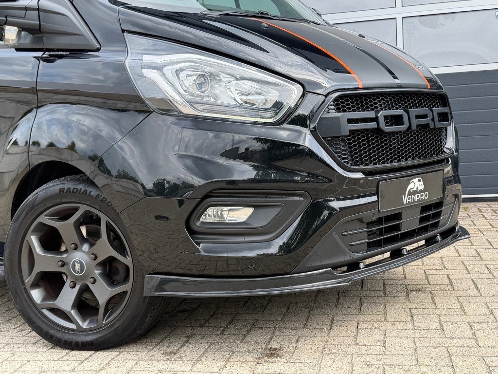 Ford TRANSIT CUSTOM 2.0 TDCi 130PK automaat L2 SPORT / 2x sc, Auto's, Bestelauto's, 4 cilinders, 2080 kg, Zwart, 14 km/l