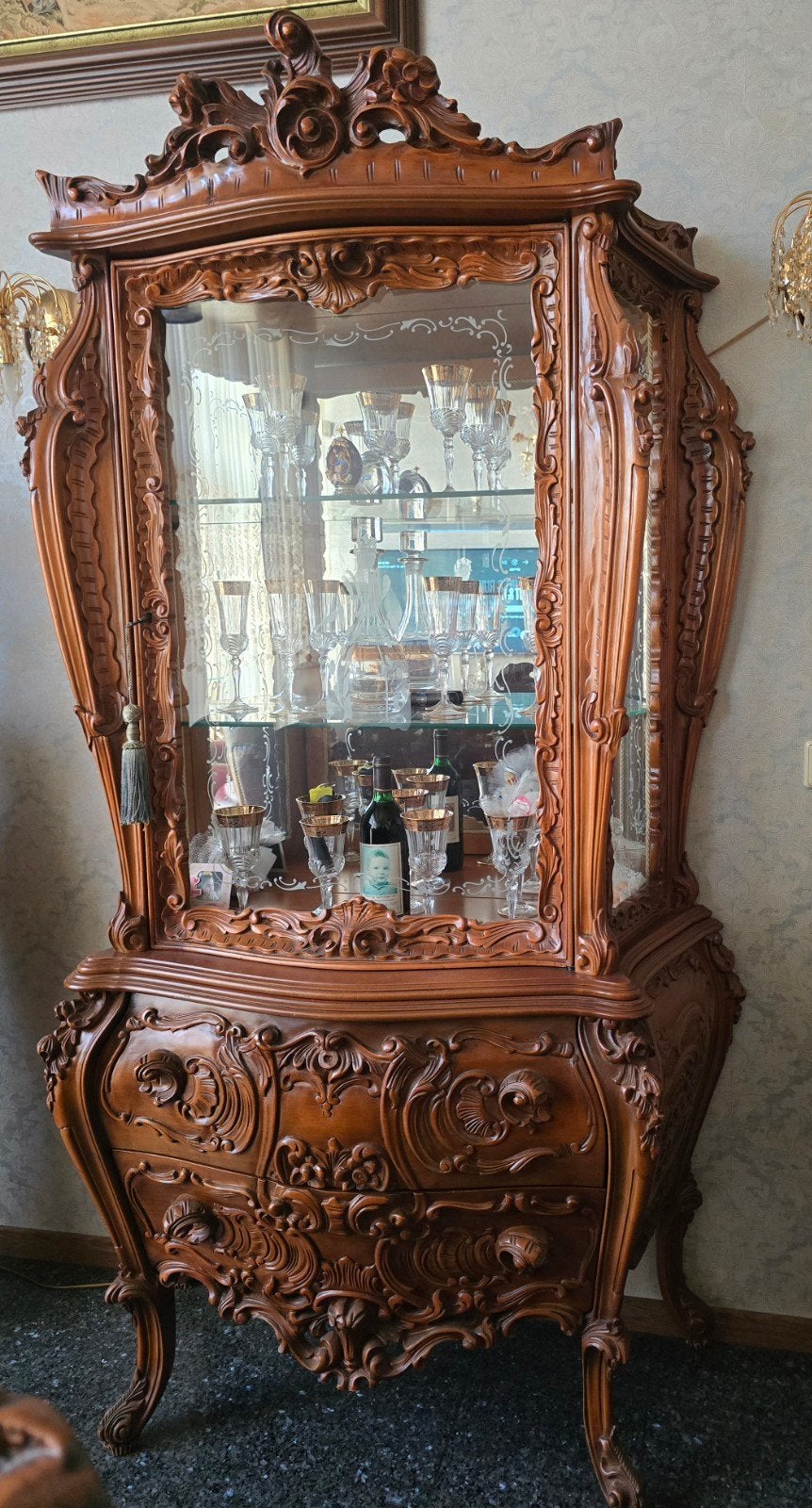 Barok/Rococo Vitrinekast Louis XV/XVI Stijl - Nieuwstaat, Ophalen