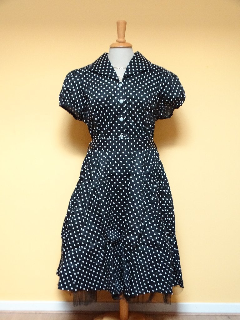 Hearts & Roses jurk stippen zwart maat 6XL, Kleding | Dames, Jurken, Zwart, Maat 46/48 (XL) of groter, Nieuw, Ophalen of Verzenden