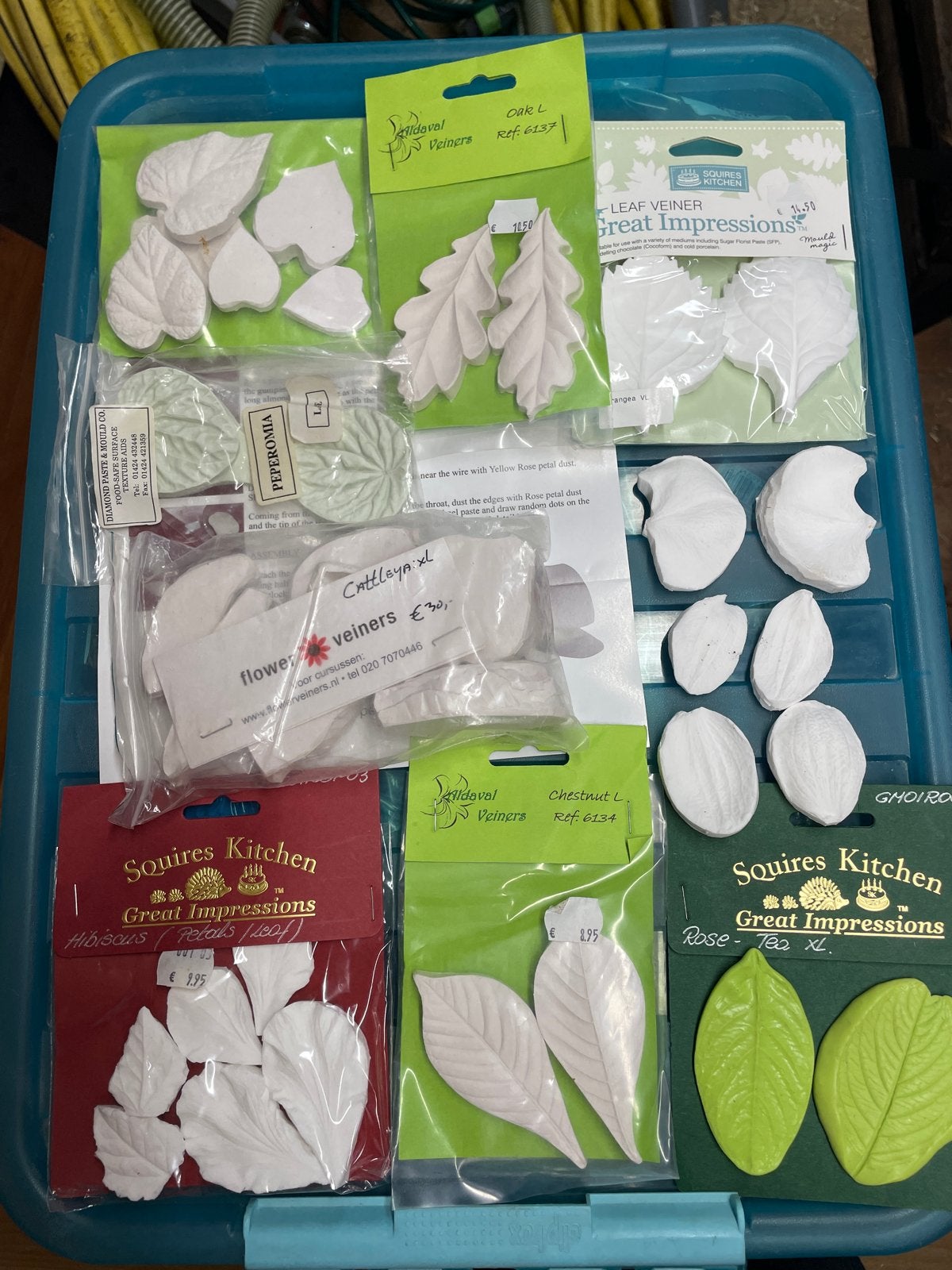 Diverse blad- en bloemveiners voor suikerbloemen, Nieuw, Meerkleurig, Rubber, Herbruikbaar