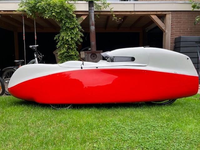 Velomobiel Milan SL MK7, Fietsen en Brommers, Fietsen | Ligfietsen, Gebruikt, Bovenstuur, Trommelrem, Ophalen