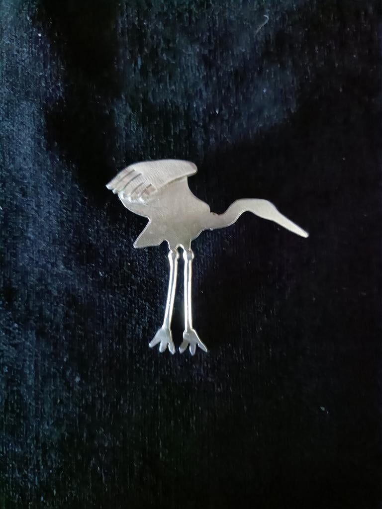 Vintage 950 Zilveren Broche - Native Design, 4 tot 7 cm, Ophalen of Verzenden, Zo goed als nieuw, Zilver