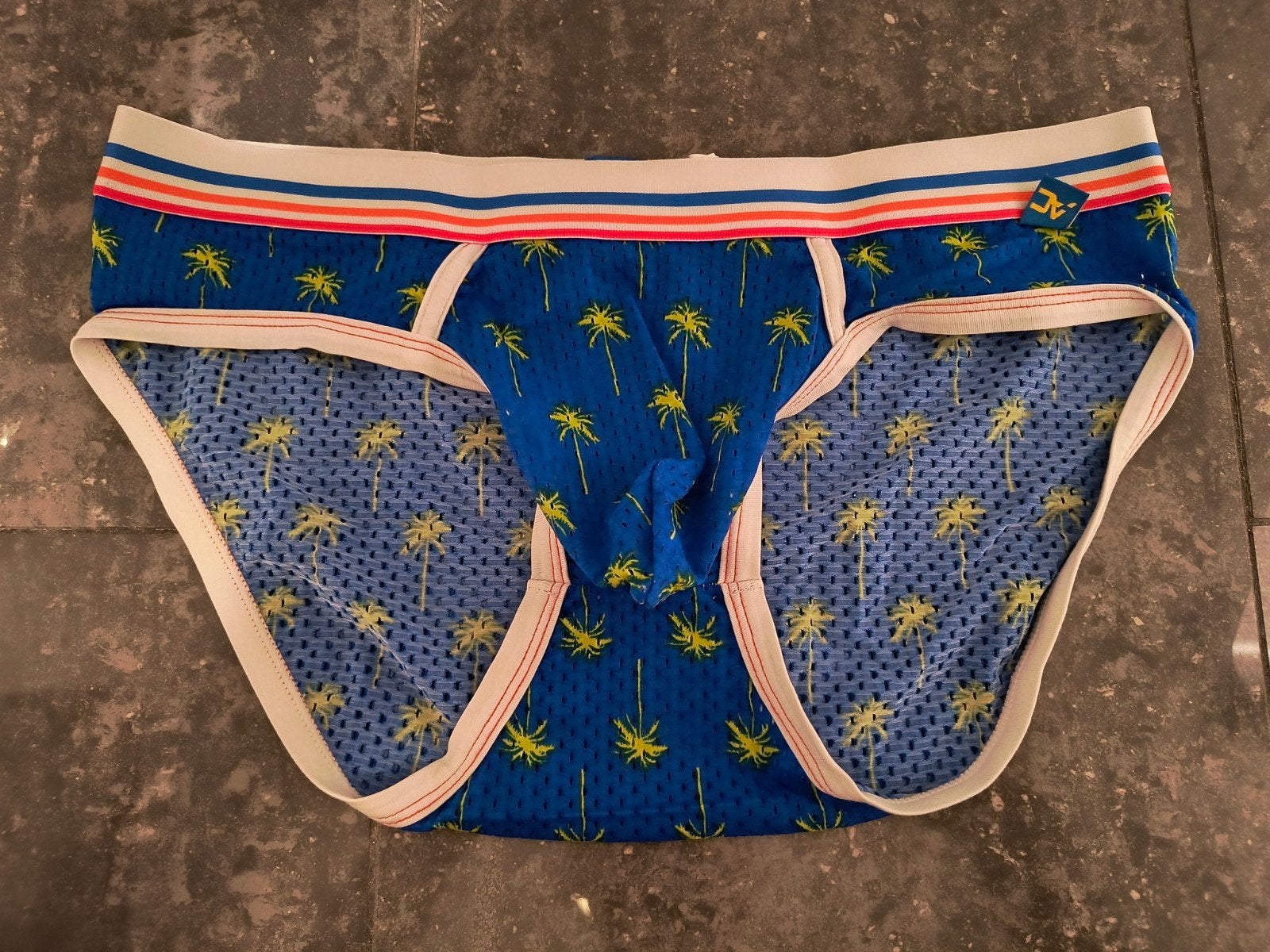 Andrew Christian Donker Blauwe Mesh Heren Slip Ondergoed, Kleding | Heren, Verzenden, Blauw, Andrew Christian, Slip