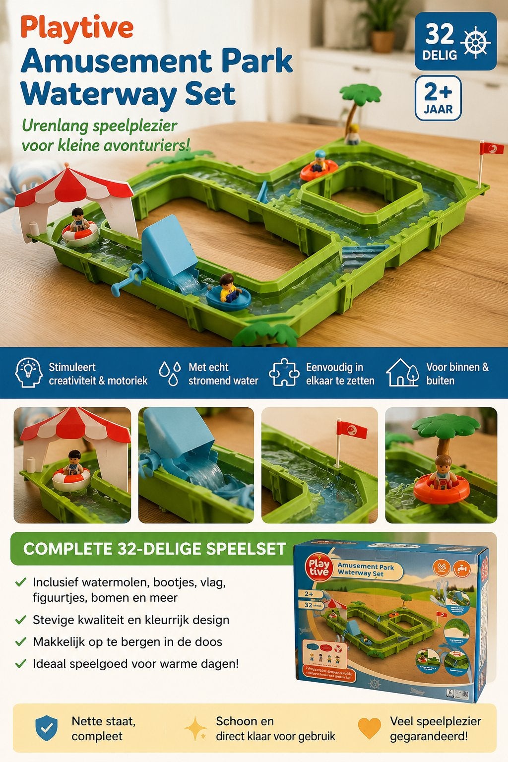 Playtive Waterbaan 32-delig | Waterspeelgoed 2+, Ophalen of Verzenden, Zo goed als nieuw, Jongen of Meisje