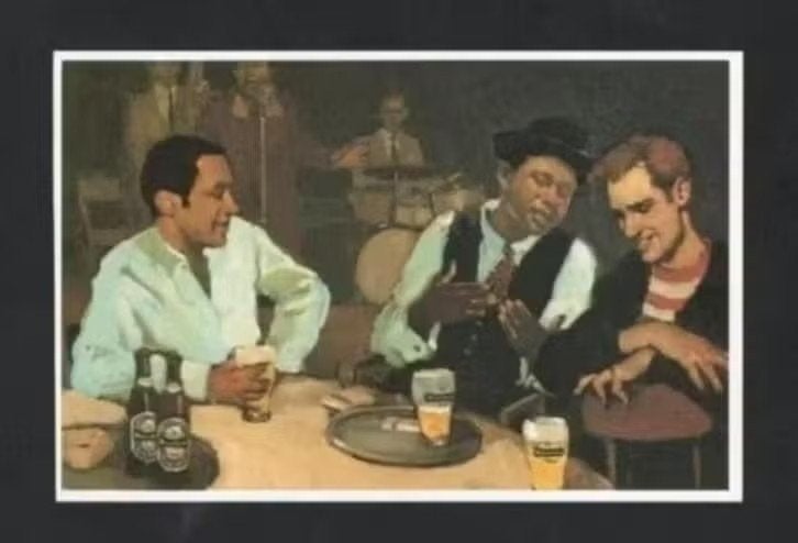 Kaart Heineken Reclame Bier Café Muziekband., Ophalen of Verzenden, 1980 tot heden, Cultuur en Media
