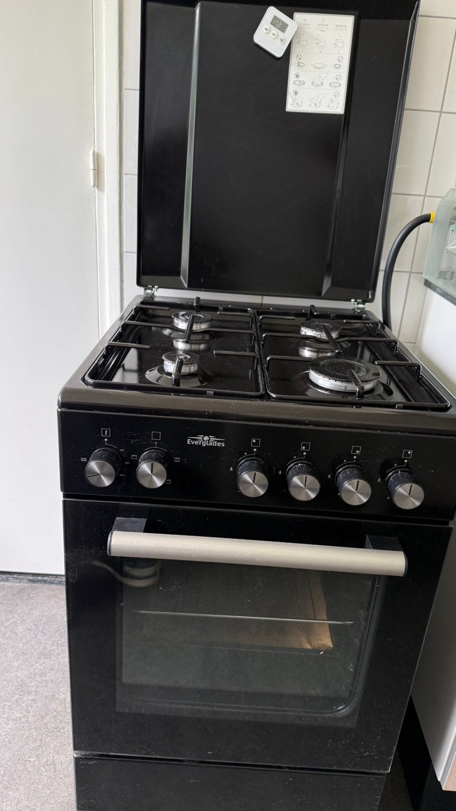 Gasfornuis met oven, Witgoed en Apparatuur, Fornuizen, Ophalen, Gebruikt, 4 kookzones, Gas