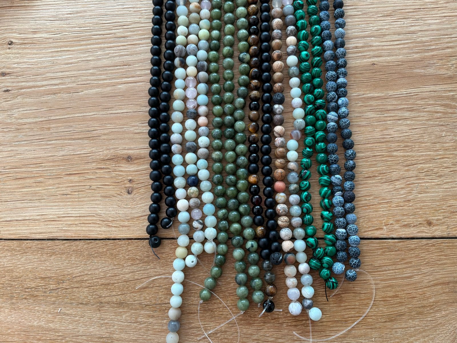 16 strengen edelsteen kralen 8mm: Maansteen, Jade, Jaspis, Ophalen of Verzenden, Nieuw