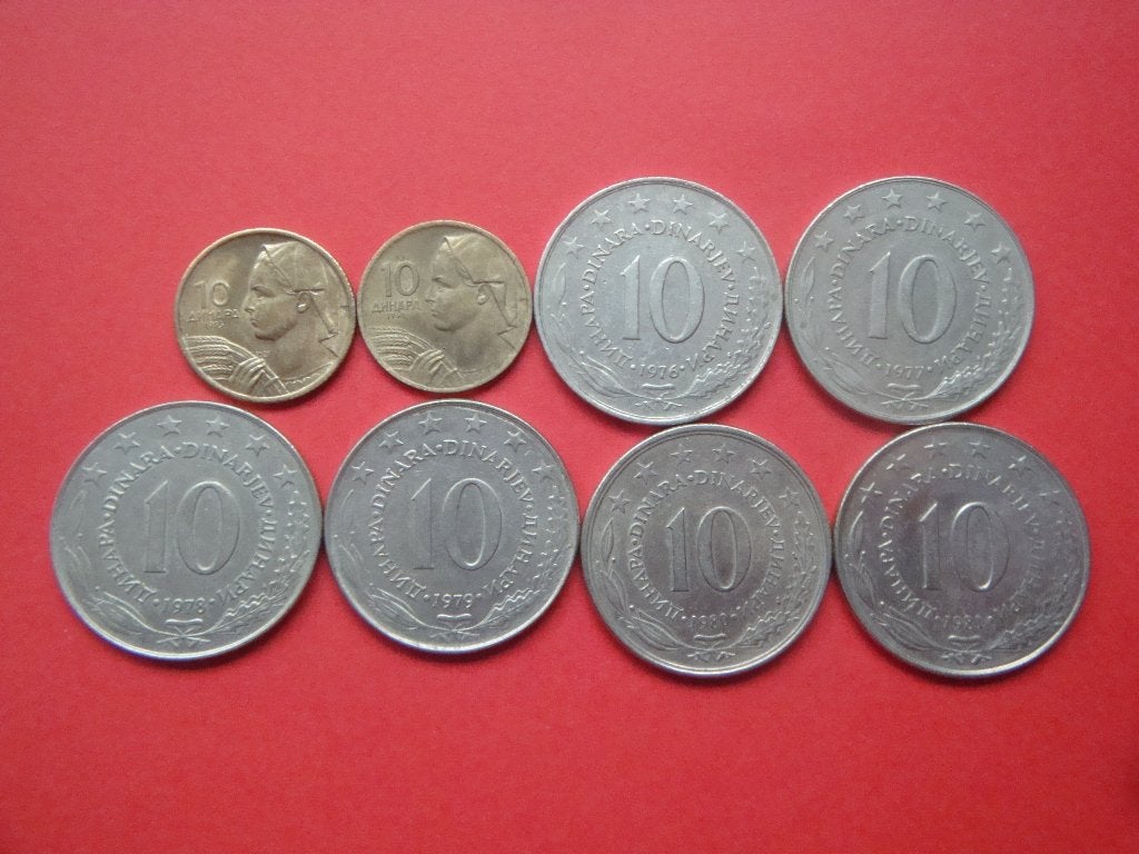 Joegoslavië setje munten 10 Dinar 1955 / 1981., Verzenden, Joegoslavië, Setje