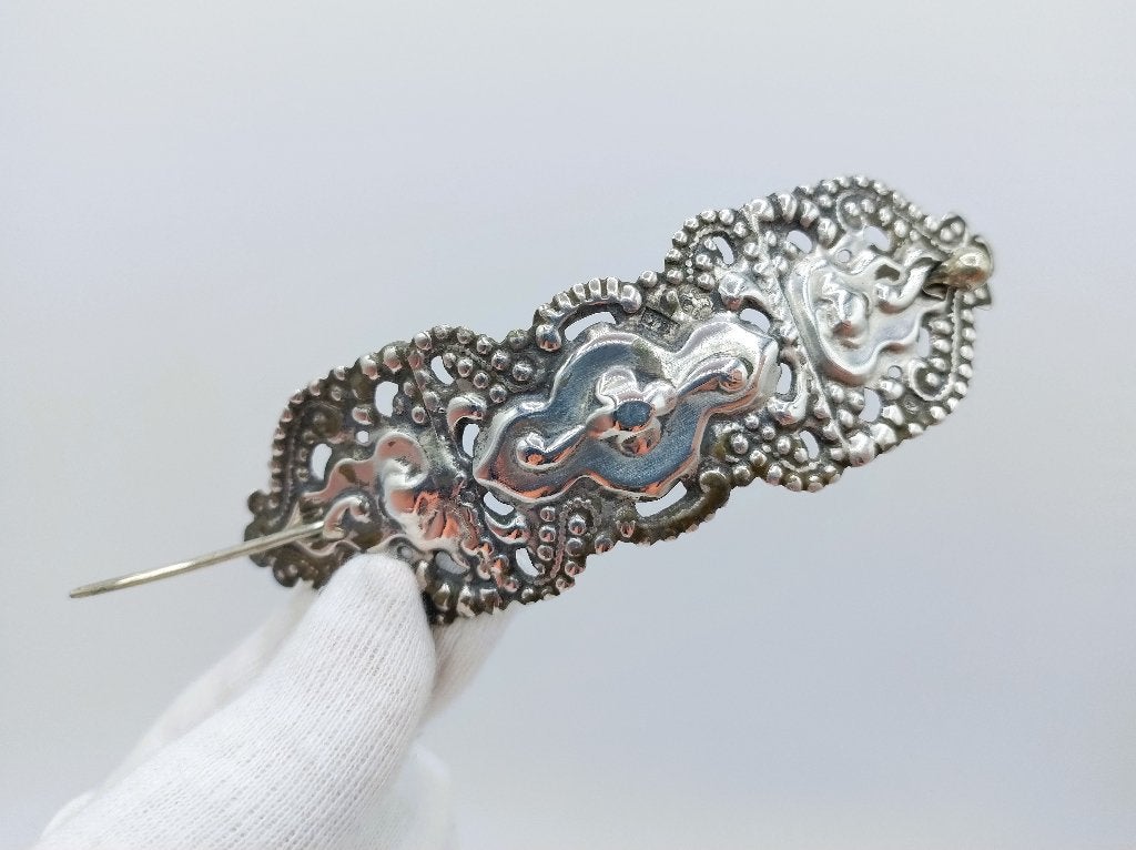 Zilveren haarspeld, A.J. Nobel, Schoonhoven, 1884, Verzenden, Zilver, Overige typen