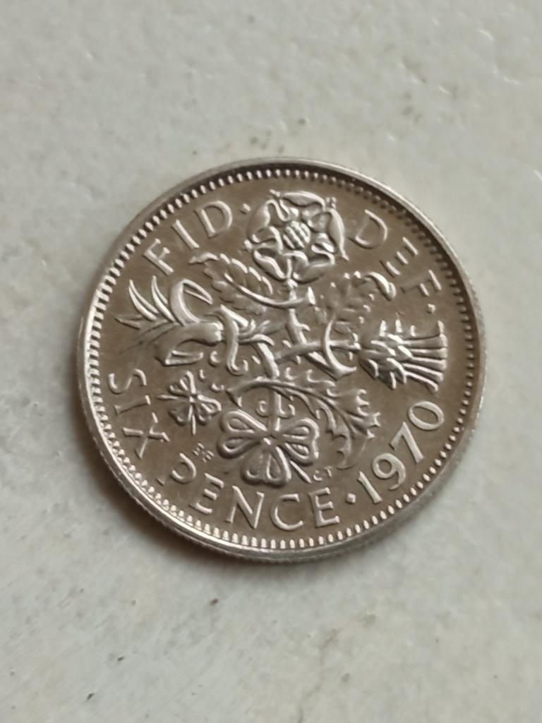 Verenigd Koninkrijk 6 pence 1970., Postzegels en Munten, Ophalen of Verzenden, Overige landen, Losse munt