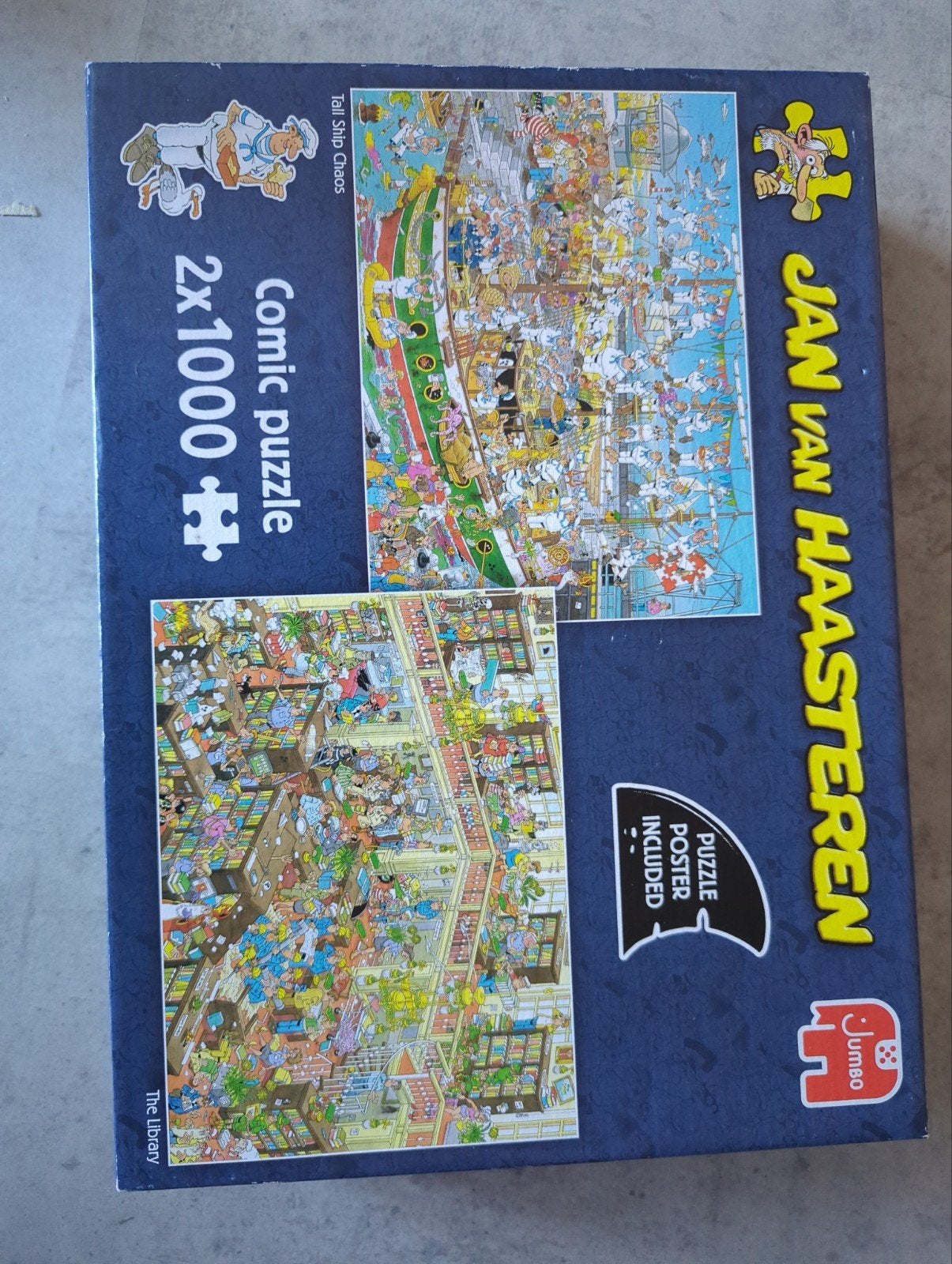 Jan van Haasteren 2x1000 stukjes - Tall Ship & Library, Ophalen of Verzenden, 500 t/m 1500 stukjes, Zo goed als nieuw, Legpuzzel