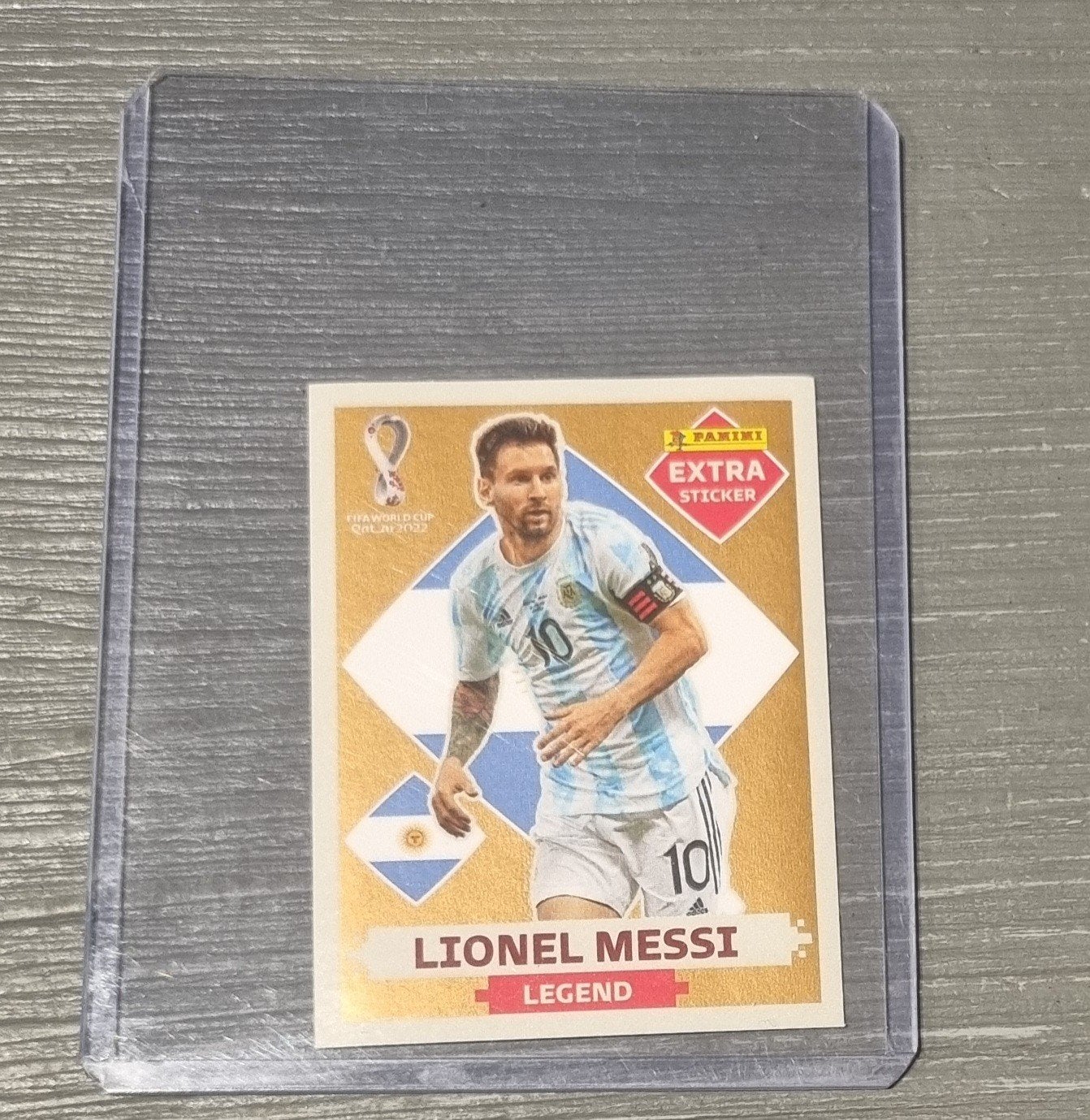 Lionel Messi panini extra sticker brons, Ophalen of Verzenden, Zo goed als nieuw, Sticker