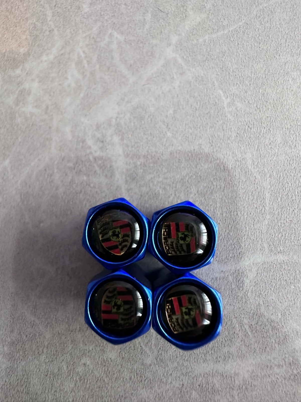 Porsche ventieldopjes blauw - set van 4, Ophalen of Verzenden, Nieuw