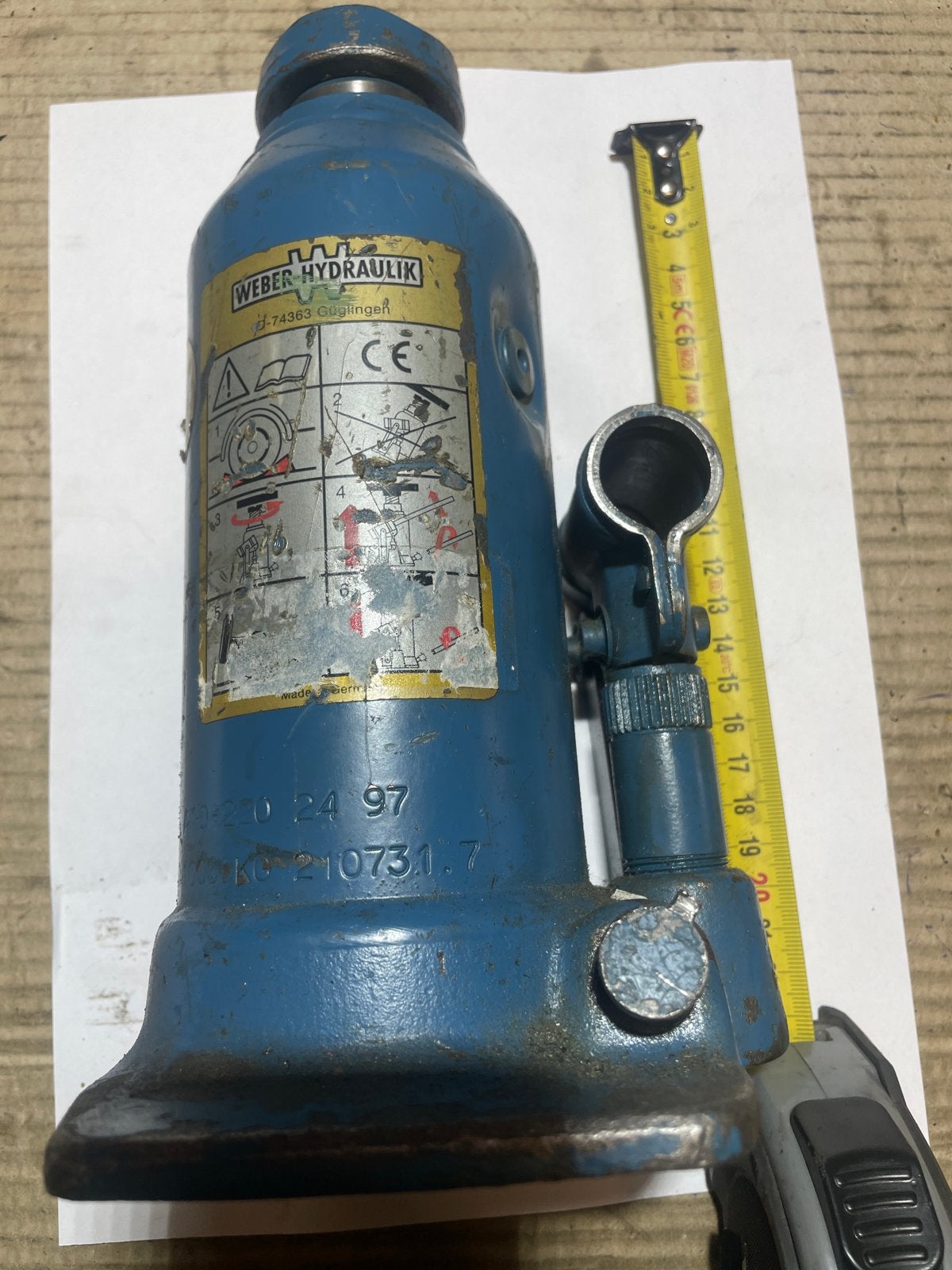 Weber Hydraulik Potkrik 10 Ton - Gebruikt, Ophalen, Gebruikt, Hydraulisch, Potkrik