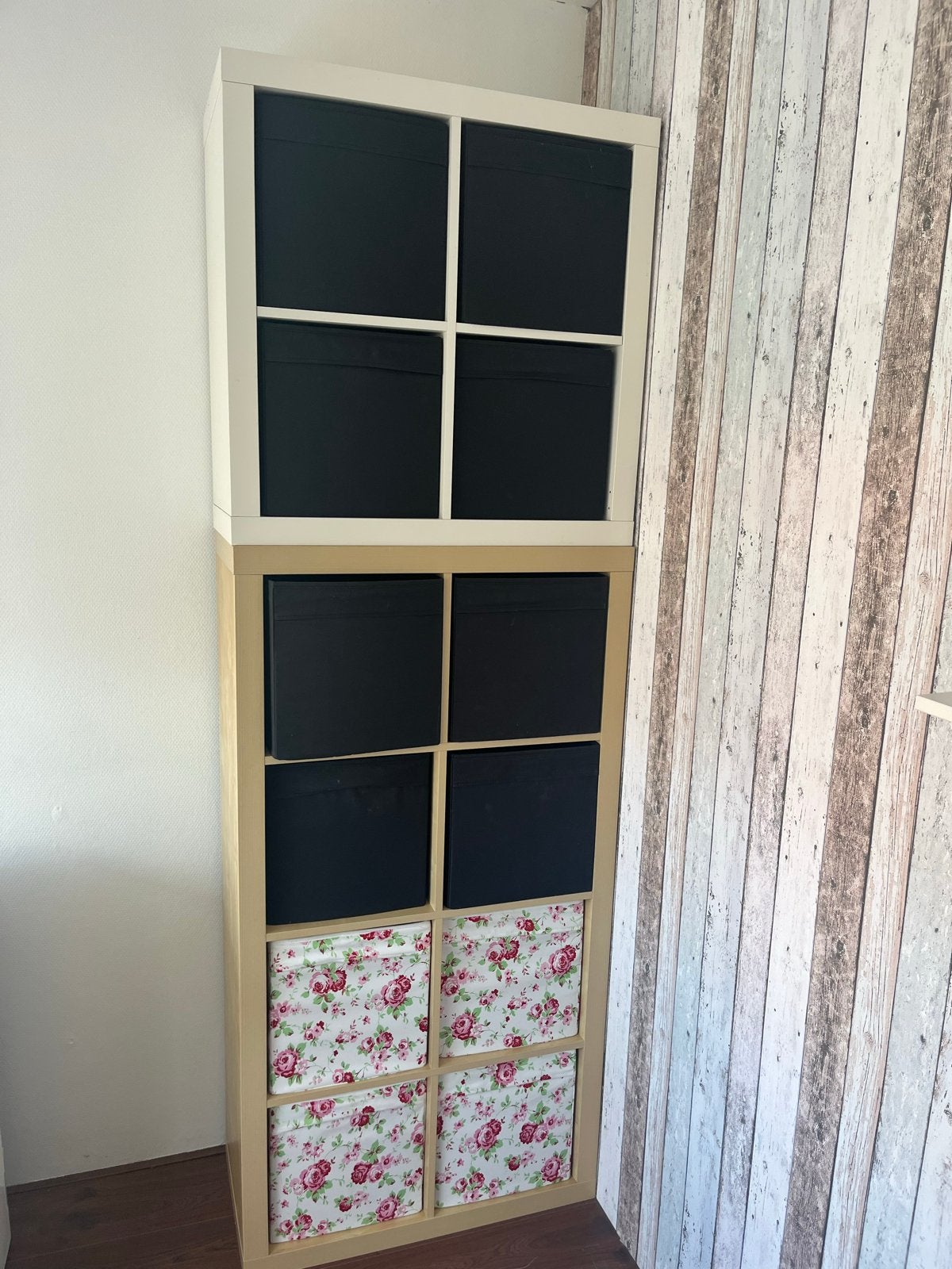 IKEA Kallax/Expedit kast met opbergboxen, Ophalen, Met plank(en), Gebruikt, 200 cm of meer