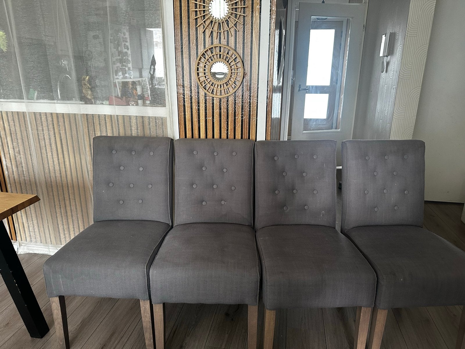 Leen bakker set van 4 gestoffeerde eetkamerstoelen, Ophalen, Gebruikt, Vier, Stof