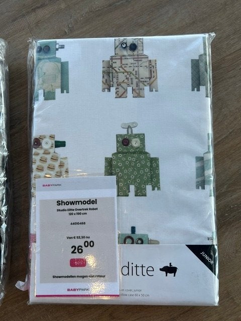 Studio Ditte Overtrek Robot 120 x 150 cm, Jongetje of Meisje, Wit, Dekbedovertrek, Nieuw