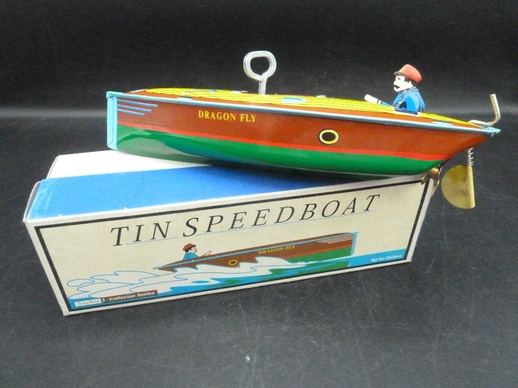 Schylling opwindbare blikken boot Dragon fly, Antiek en Kunst, Ophalen of Verzenden