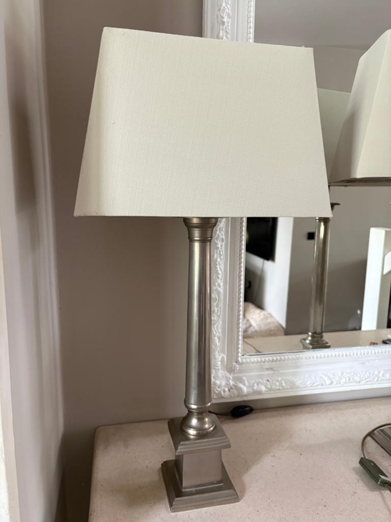 Zwaar verzilverden lampenvoeten, Huis en Inrichting, Lampen | Tafellampen, Ophalen of Verzenden, Zo goed als nieuw, Minder dan 50 cm