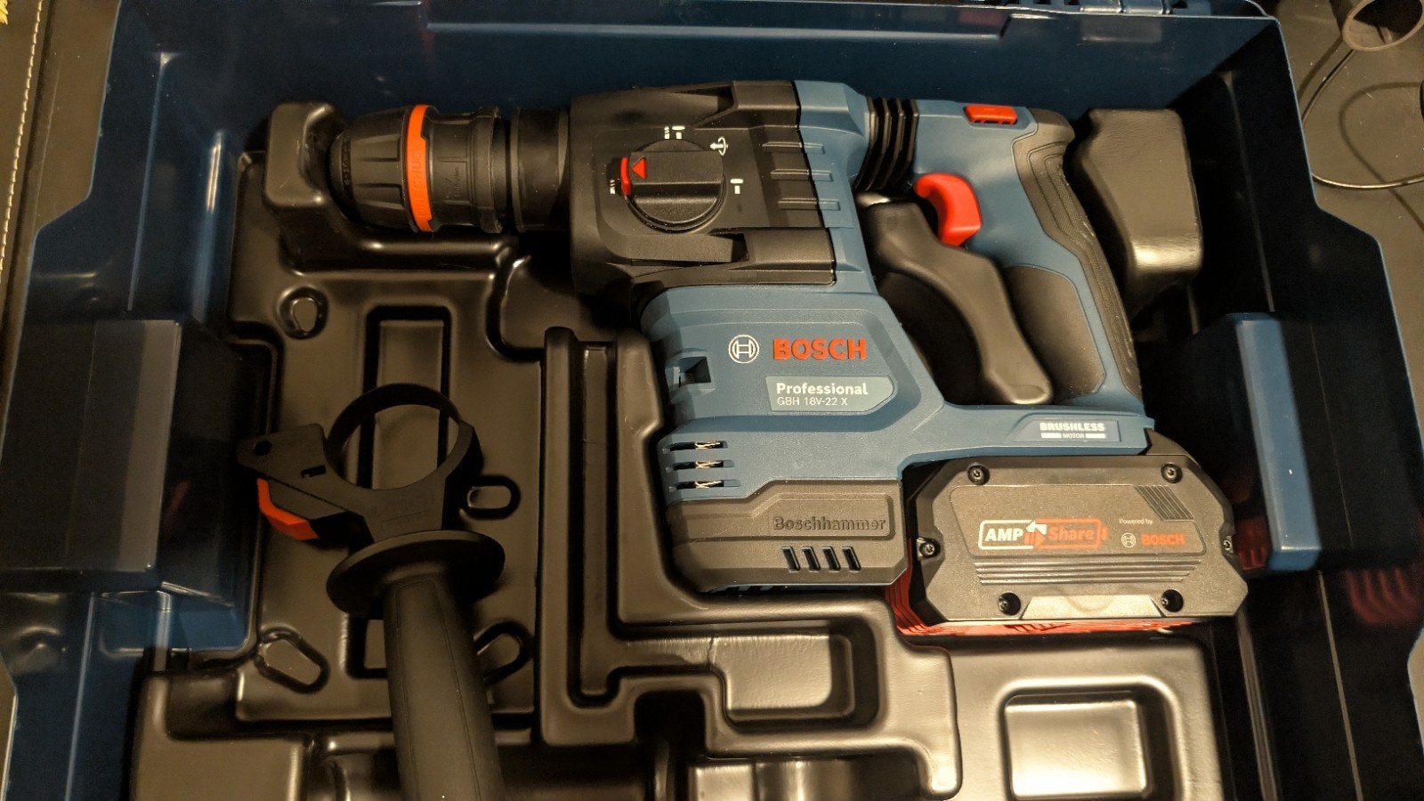 Bosch GBH 18V-22 X Boorhamer met OneChuck in L-Boxx, Ophalen of Verzenden, Zo goed als nieuw, Boor- en/of Breekhamer, Variabele snelheid