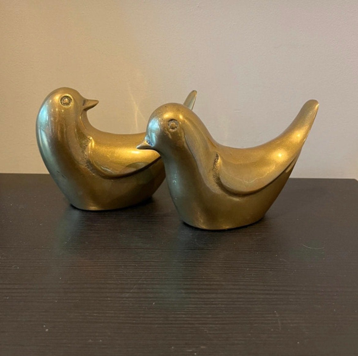 Set van 2 messing vogels - Decoratieve beelden, Ophalen of Verzenden