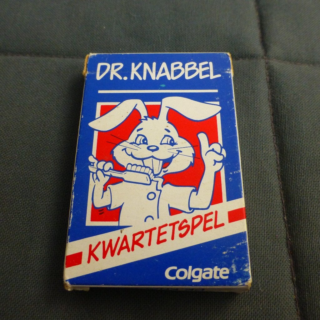 Kwartet DR Knabbel van Colgate, Verzamelen, Speelkaarten, Jokers en Kwartetten, Ophalen of Verzenden, Zo goed als nieuw, Kwartet(ten)