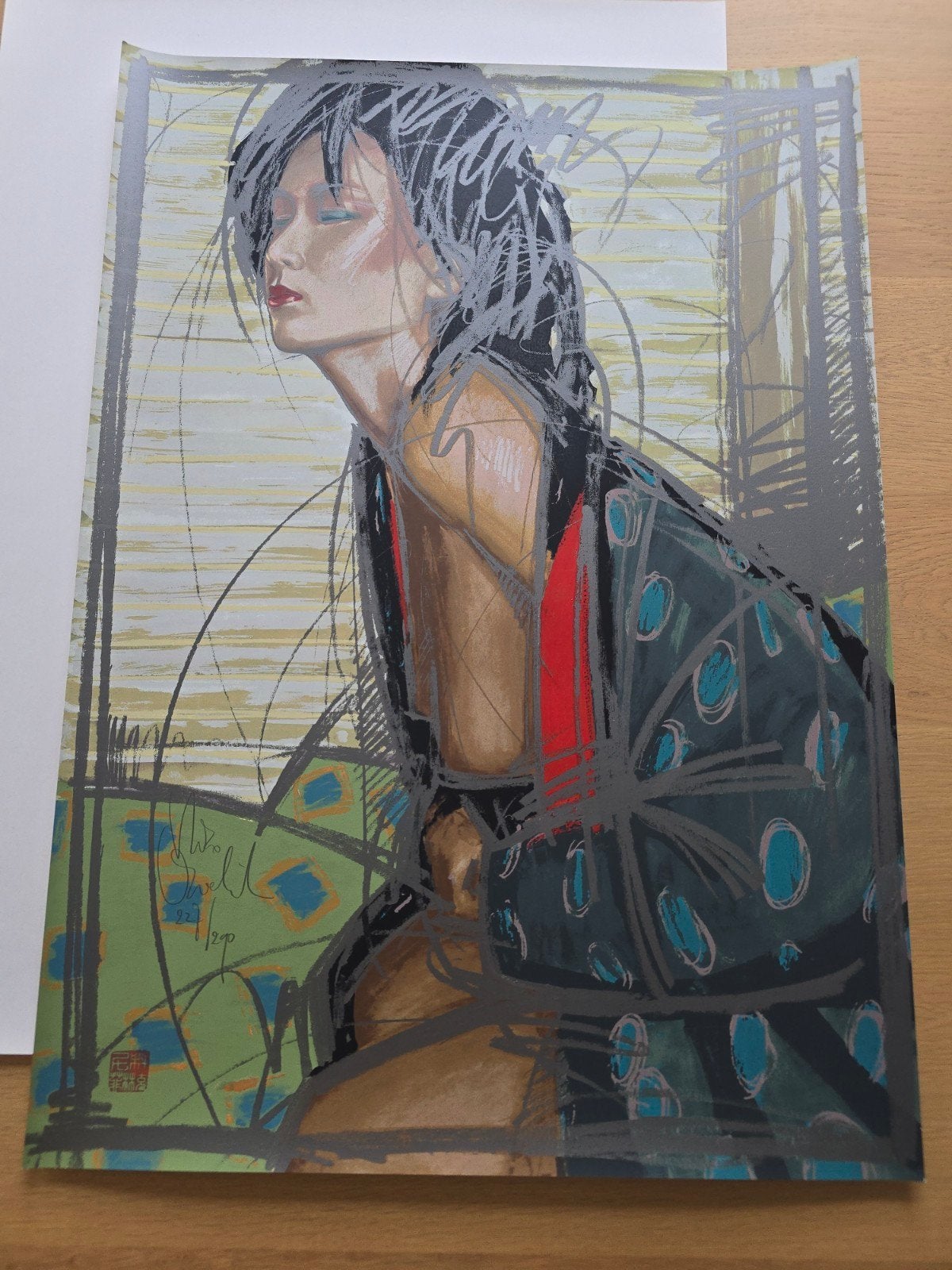 originele gesigneerde en genummerde zeefdruk Nico Vrielink !, Antiek en Kunst, Ophalen of Verzenden, Gelimiteerde oplage, Portret en Figuren