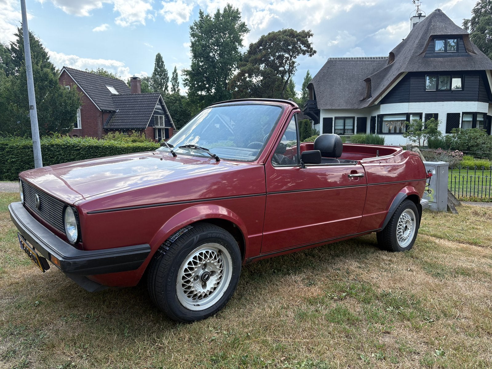 Zeldzame Golf 1 Bieber cabriolet 1980 automaat nieuw apk, Auto's, Stof, Zwart, 4 cilinders, 1600 cc