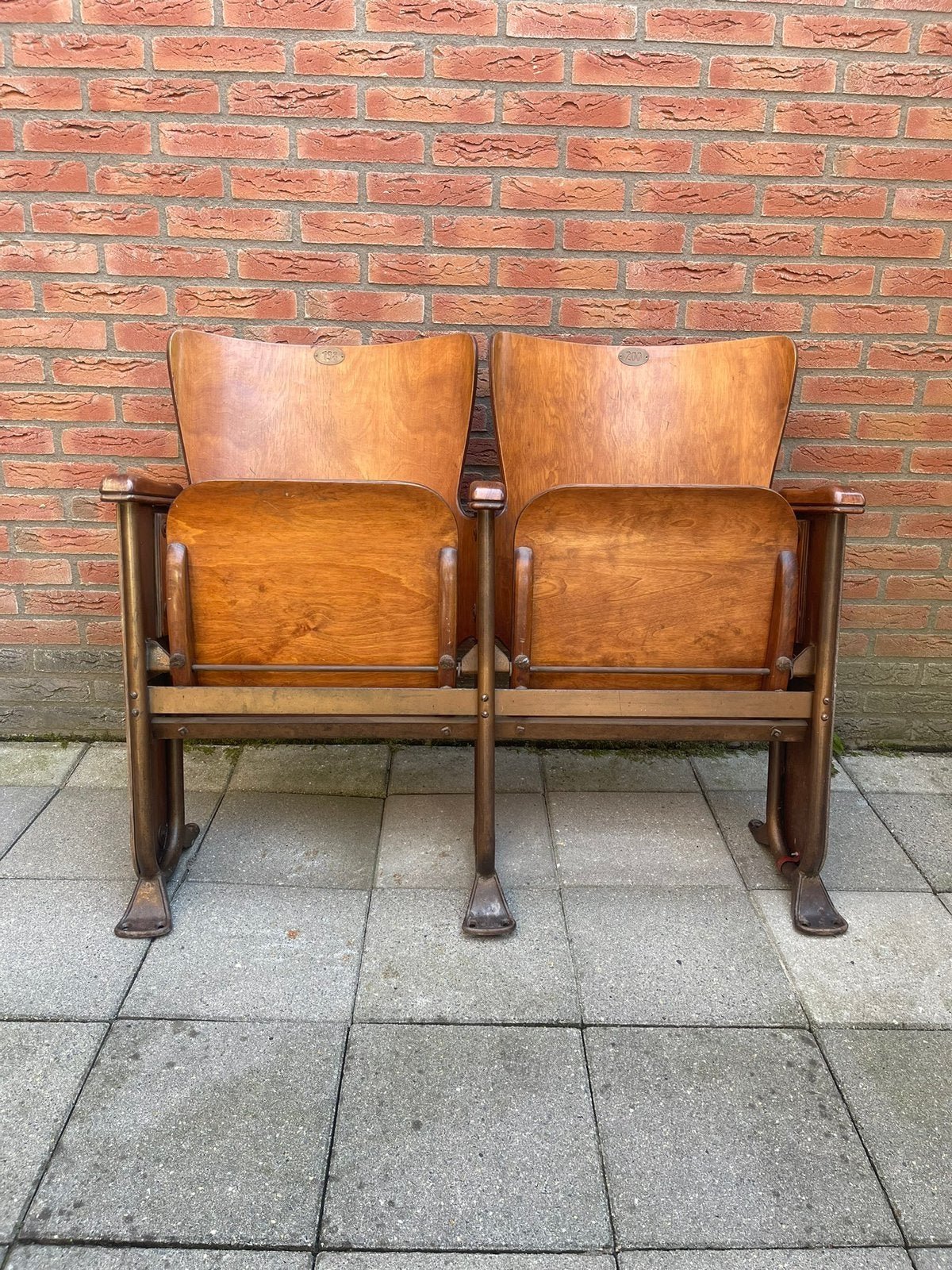 Fibrocit Vintage bioscoopstoelen - set van 2, Antiek en Kunst, Ophalen