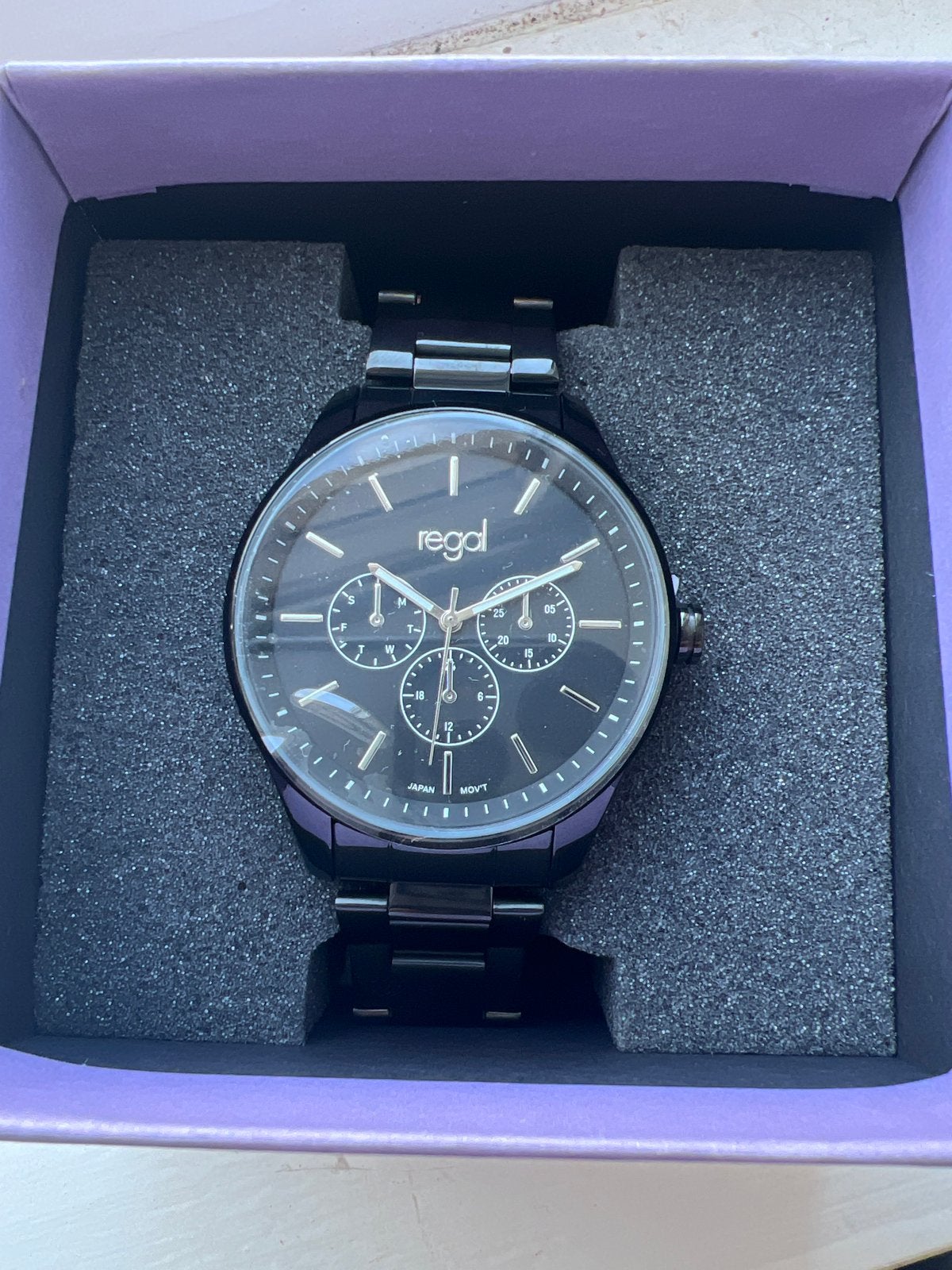 Regal Herenhorloge Zwart - Nieuw in Doos, Overige merken, Staal, Staal, Polshorloge