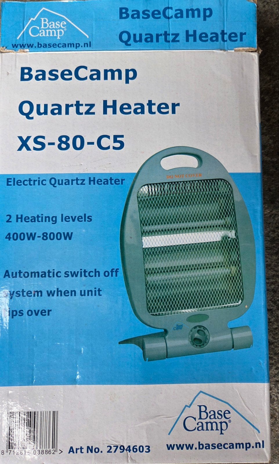 BaseCamp Quartz Heater XS-80-C5 - 400W-800W, Ophalen