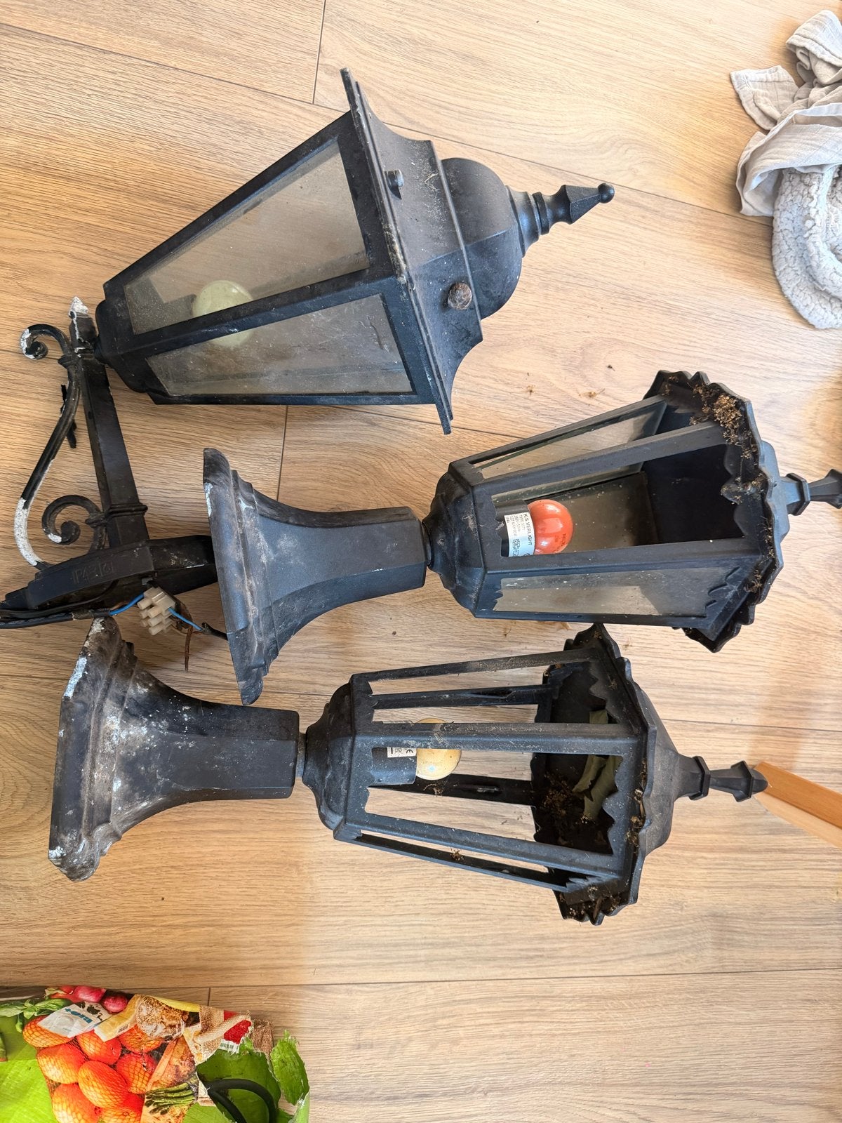 Set van 3 klassieke buitenlampen werkend, Tuin en Terras, Gebruikt, Minder dan 50 watt, Wandlamp, Ophalen of Verzenden