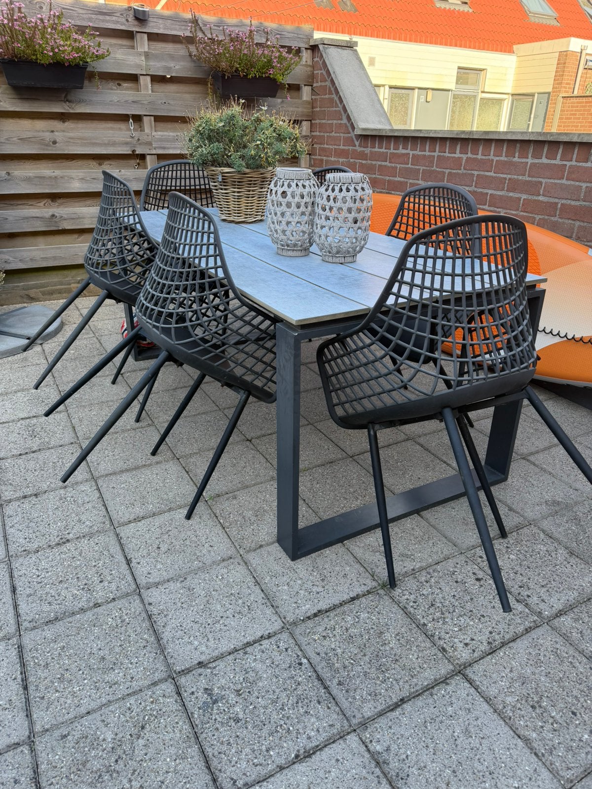 Tuintafel 175x180x90 grijs, Ophalen, Gebruikt, Rechthoekig
